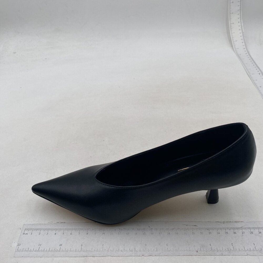 Milooey shoes Black Pointed Toe Pumps Slip On Kitten Heels Comfy Daily Shoes
